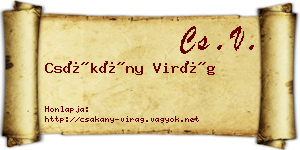 Csákány Virág névjegykártya